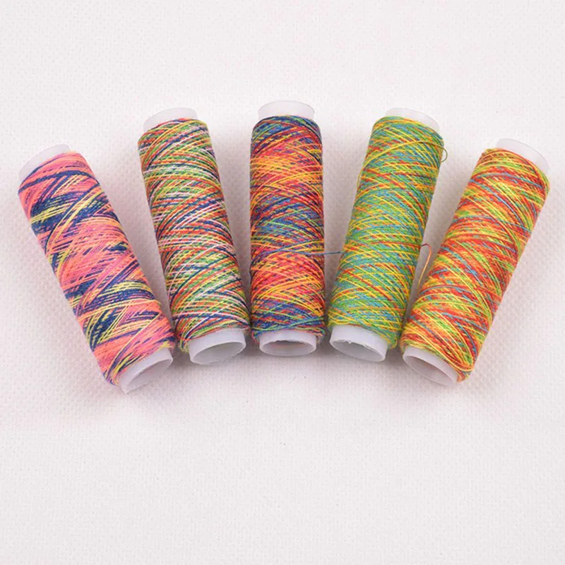 

2019 New Sewing Machine Threads Overlocking String Polyester Colorful All Purpose 5PCS