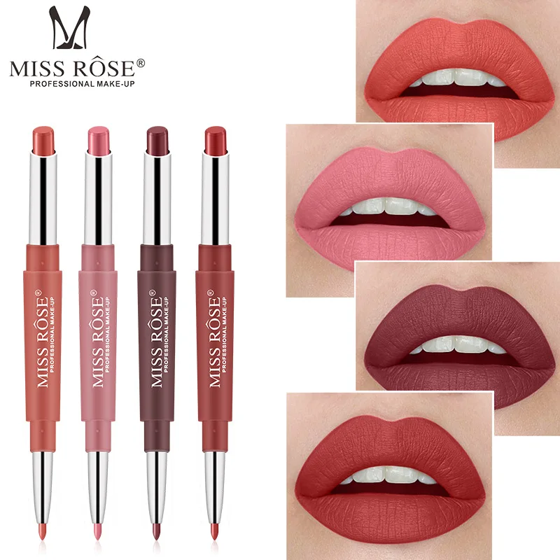 New Double-End Matte Lipstick Pencil Maquillage Lip Liner Long Lasting Batom Sexy Red Nude Dark Red Beauty Matte Maquiagem New Double-End Matte Lipstick Pencil Maquillage Lip Liner Long Lasting Batom Sexy Red Nude Dark Red Beauty Matte Maquiagem