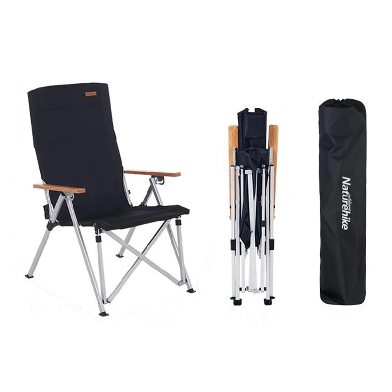 

Naturehike Outdoor Camping Aluminum Folding Chair Max Load 120KG for Fishing Picnic BBQ Portable Garden Chair Color Random