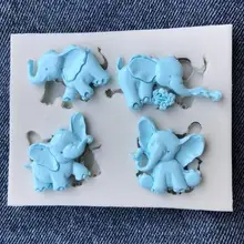 Милые животные Слон Цветок Роза Птица игральная форма силиконовая форма для помады декорирование тортов Сахар Форма для выпечки сахарная форма