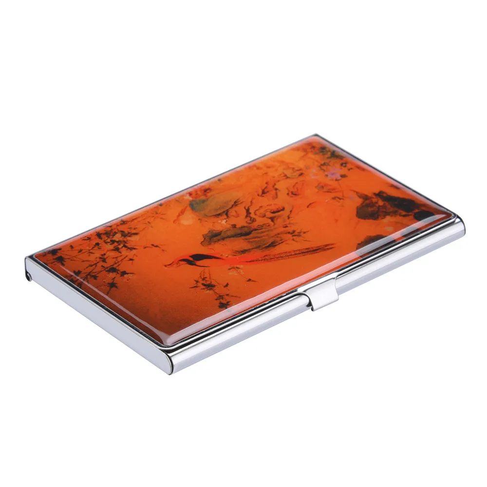 

Unisex Card Holder Stainless Steel Multicolor Print Drop Glue Metal Cover Credit Excellent Gift Business Card Wallet 10Dec 20