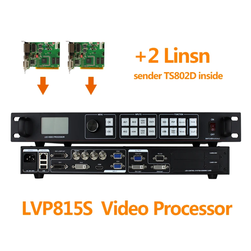 SDI видео процессор LVP815S с 2 linsn ts802d отправка карта похожая на vdwall lvp605s контроллер
