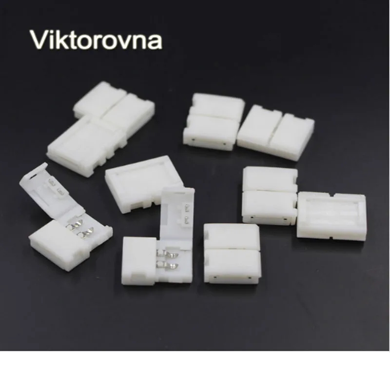 Светодиодная лента 10 мм 8 2 pin 4 для 5050 5630 5730 3528 одноцветная RGB 5 шт./лот|Соединители| |