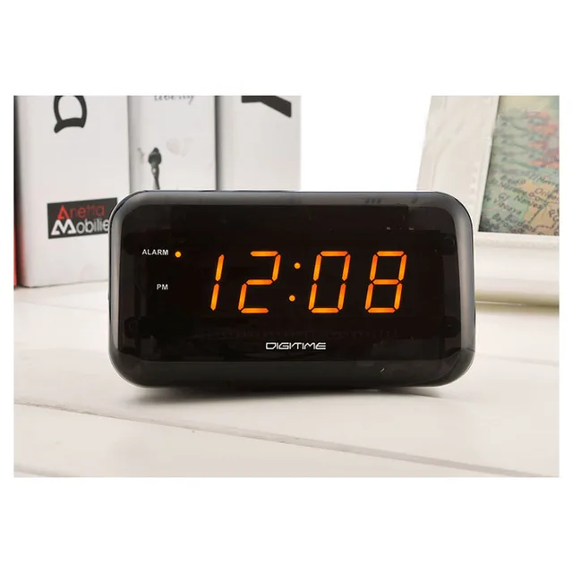 LED Digital Snooze Alarm Clock Luminous Bedside Clocks Electric Plug in