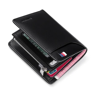 Genuine Leather Men Wallet With Card Holder Man Luxury Short Wallet Purse Zipper Wallets Casual Standard Wallets