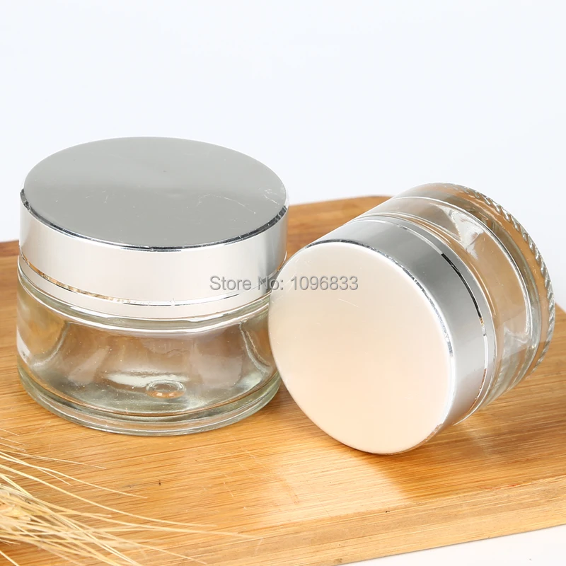 Бутылочка для косметического крема Стекло маска бутылка пустая бутылка для многоразового использования Матовая серебристая алюминиевая