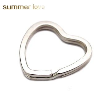 

20 Pcs /Lot Dia 32mm Metal Key Holder Split Rings Keyring Love Heart Silver Color Cute Keychain Keyfob Accessories Wholesale