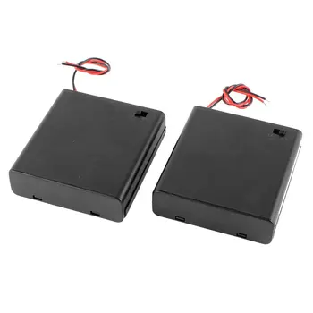 

HFES Brand New 2Pcs 4 x AA 6V Battery Holder Case Box Wired ON/OFF Switch w Cover