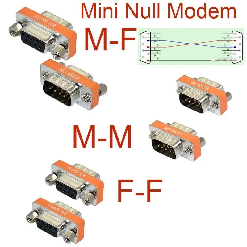 AD-N04M-10 10-Pack CablesOnline DB9 Null Modem Male to Female Slimline Mini Null Modem Adpater AD-N04M-10 10-Pack CablesOnline DB9 Null Modem Male to Female Slimline Mini Null Modem Adpater