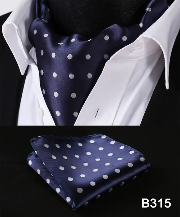 С цветочным узором из Для мужчин Шелковый шейный платок галстук Аскот платок комплект# B3 вечерние классический свадебный квадратный Карманный - Color: B315