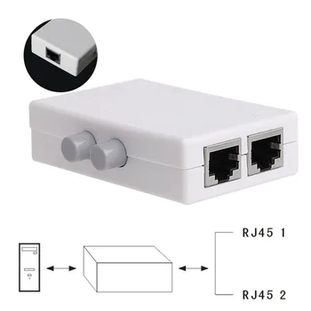 

Mini 2 Port AB Network Manual Sharing Switch Box 2In1/1In2 RJ45 Network/Ethernet
