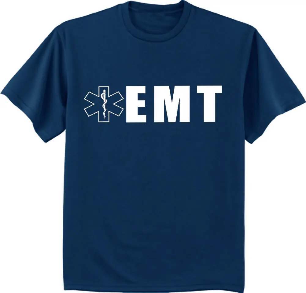 Мужская футболка ЕМТ для мужчин ems спасательный Подарок Идея EMT темно-синего