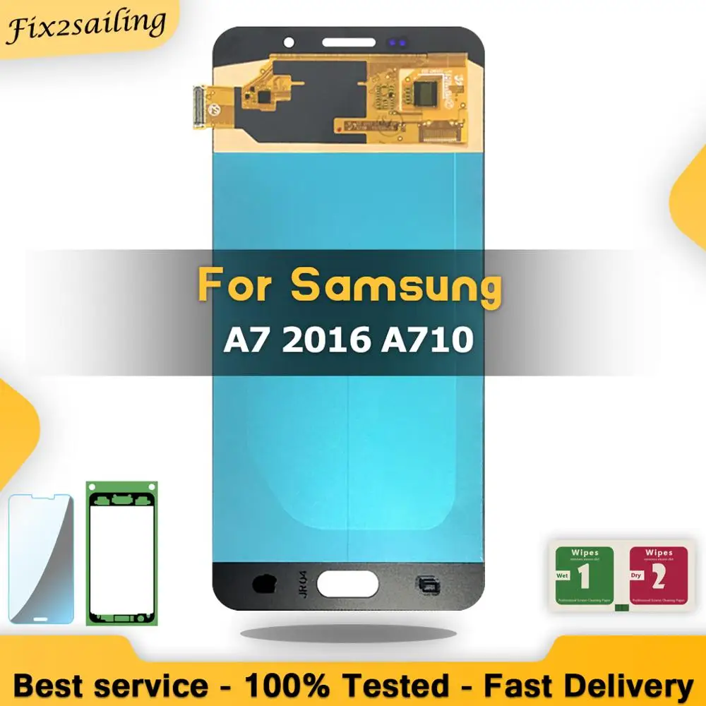 ЖК дисплей Super AMOLED для Samsung Galaxy A7 2016 A710 A710F A710M экран с дигитайзером в сборе замена