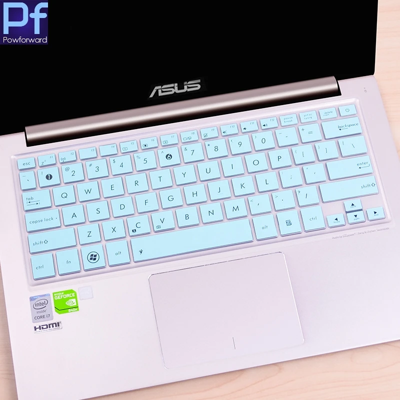 Силиконовая клавиатура защитная крышка для 13,3 дюймов ASUS ZenBook флип UX360CA UX360C UX360CA U310 UX310 UX330 UX330U UX330UA UX330C - Цвет: whiteblue