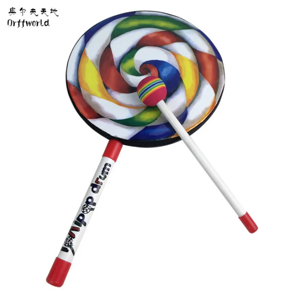 

Orff World Lollipops Pattern Colorful Drum Percussion Instrument For Children Kindergarten Musical Teaching Early Education