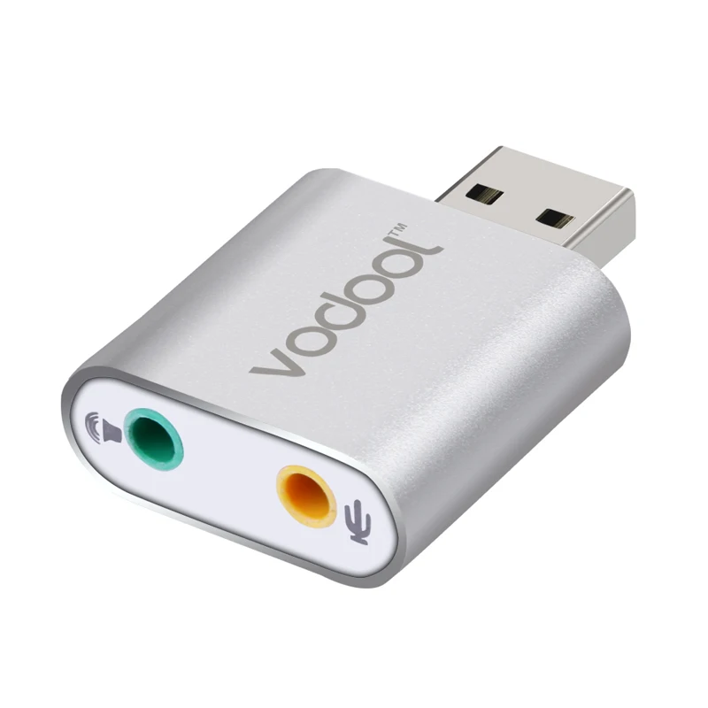 Premium Aluminum 3D stereo 7.1 Channel USB Audio Sound Adapter Mic Speaker Audio No drivers Required 3.5mm Jack Converter