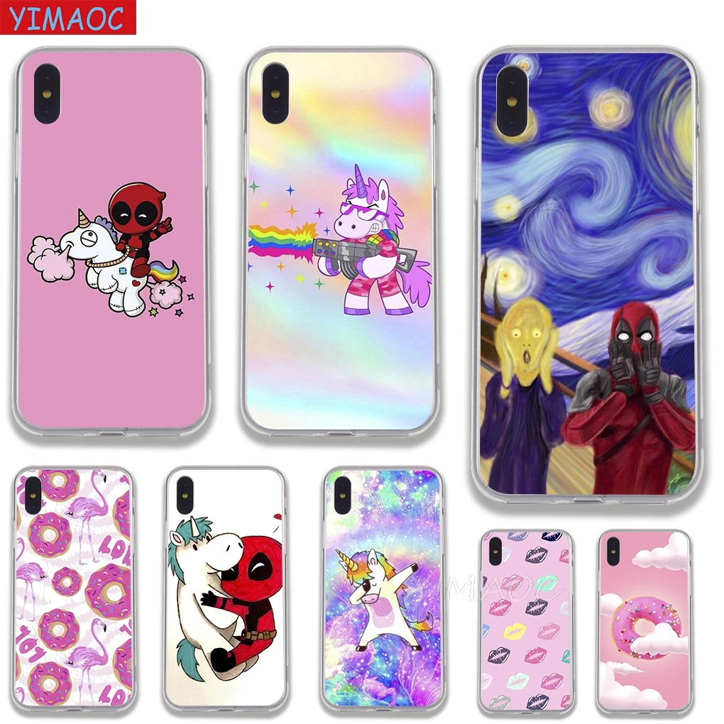 

YIMAOC DEADPOOL Unicorns Soft TPU Silicone Case Cover for iPhone 8 7 6 6S Plus 5 5S SE X XS Max XR Coque Shell Cases