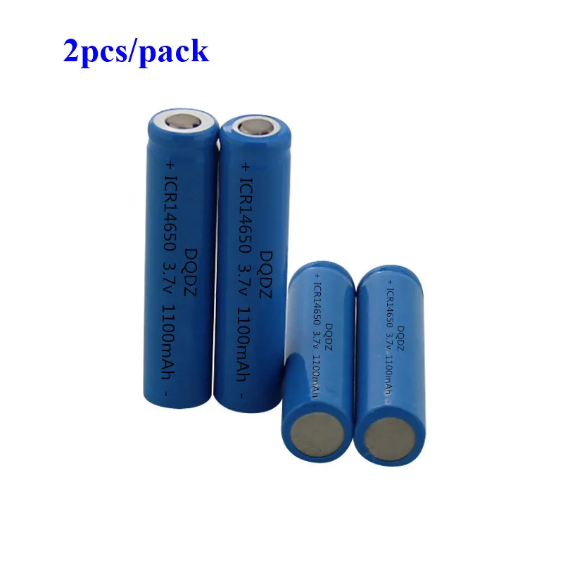Бесплатная доставка 2 шт 14650 батарея высокой емкости 1100mah плоский Топ для