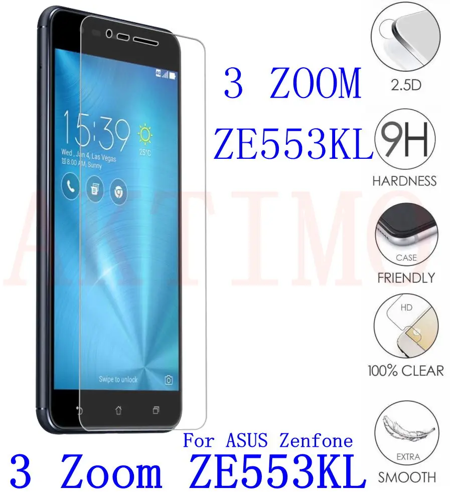 Для ASUS Zenfone 3 Zoom ZE553KL Чехол 9H закаленное стекло для ASUS Zenfone 3 Zoom ZE553KL 5,5 дюймов чехол с защитной пленкой для экрана