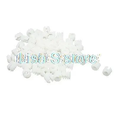 

70 Pcs Hard Plastic Pre-inserted Nut Fittings White for Furniture Connector