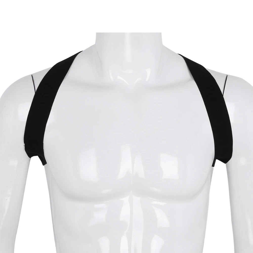 Mens Muscle Strong Nylon Elastic Shoulder Body Chest Harness Costume Belt O Ring