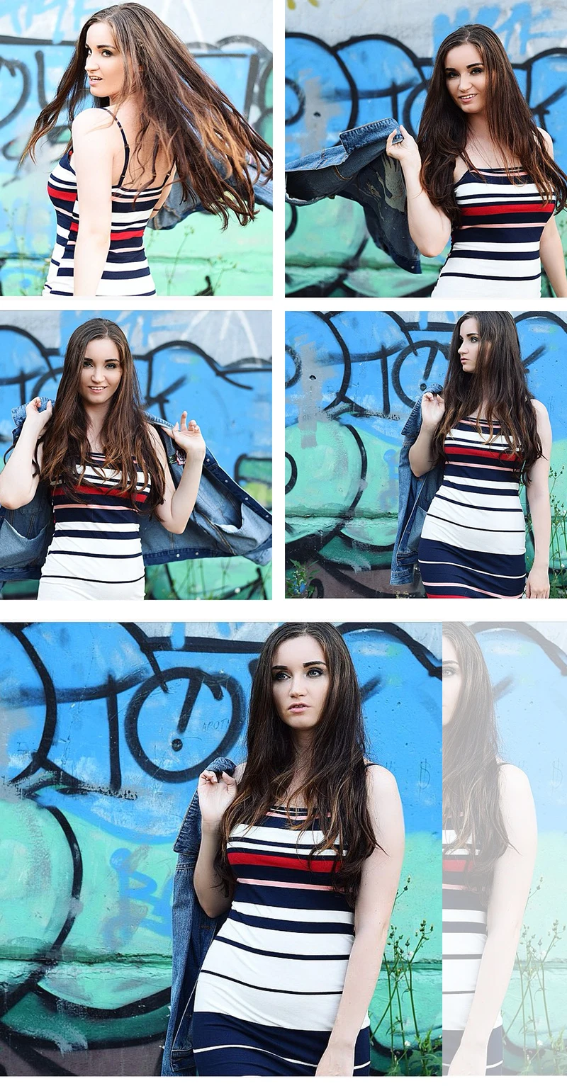 Multicolor Striped Cami Mini Dress 