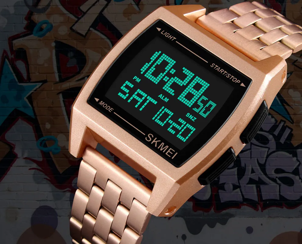 SKMEI Топ Роскошные для мужчин часы цифровой нержавеющая сталь Ремешок спортивные модные для мужчин наручные часы для мужчин relogio masculino 1368