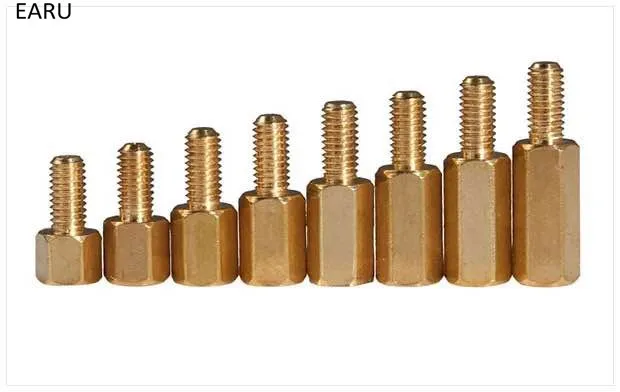 50Pcs M3 Brass Hex Standoff Assortment Kit - Single Head Hex Nuts Spacers For PCB Boards, 11 Sizes From M3x5 To M3x50