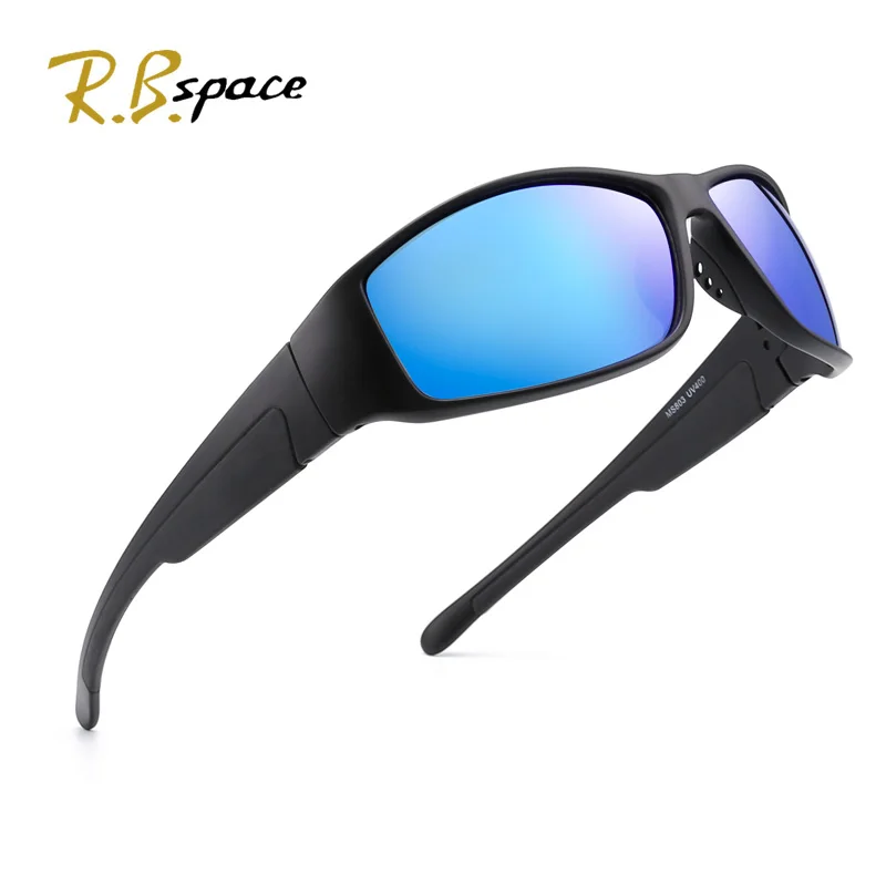 RBspace Марка Классический дизайн поляризованных солнцезащитных очков Для мужчин солнцезащитные очки для вождения, рыбалка-защелка солнцезащитные очки вождения UV400 RB803 - Цвет линз: Blue