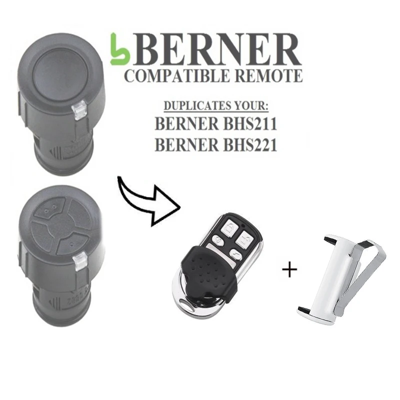 

2pcs FOR BERNER BHS211,BHS221 garage door Transmitter Handsender replacement remote control 868MHZ free shipping