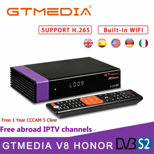 

GTmedia V8 Honor DVB-S2 Digital Satellite Receiver Decoder Built-in WiFi 1080P Full HD with 1 Year Europe CCCAM PK V7 HD V8 NOVA