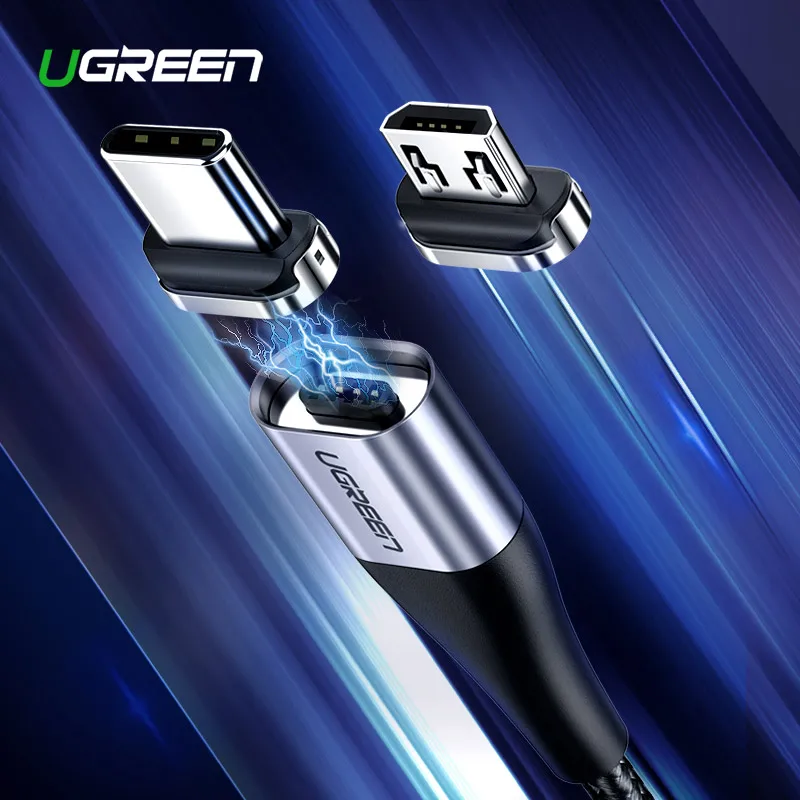 Ugreen كابل USB مغناطيسي سريع شحن USB نوع C كابل المغناطيس شاحن البيانات تهمة المصغّر USB كابل الهاتف المحمول كابل يو إس بي الحبل Ugreen كابل USB مغناطيسي سريع شحن USB نوع C كابل المغناطيس شاحن البيانات تهمة المصغّر USB كابل الهاتف المحمول كابل يو إس بي الحبل