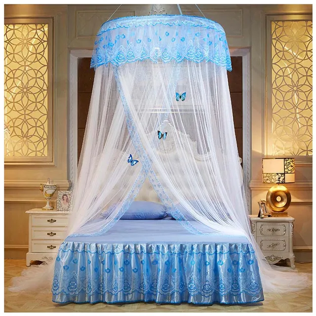 Round Lace Curtain Dome Princess Queen Bed Canopy Netting Mosquito Nets