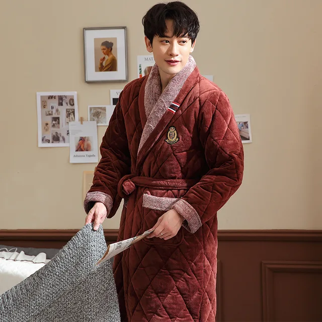 Buy Plus Size 3XL Winter Bathrobes for Men Thickening