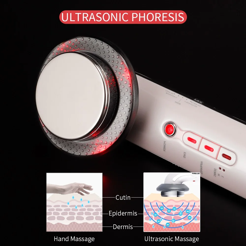 Koop 3 in 1 Ultrasone Afslanken Machine voor Facial Body Gewichtsverlies Crèmes Ultrasone Infrarood Verlichting Pijn Therapie