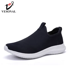 Марка vesonal, летняя повседневная мужская обувь унисекс с дышащей сеткой для взрослых, светильник, кроссовки для мужчин, обувь для бега, прогулок, вождения