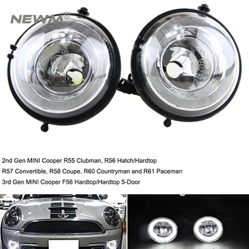 

With Halo Rings Daytime Running Light DRL Assembly For Mini Cooper R60 R56 with E4 Logo