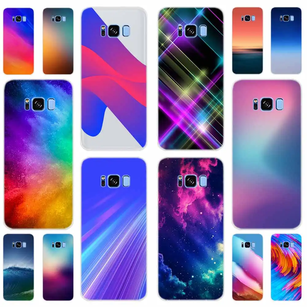 Мягкий чехол из ТПУ с градиентным рисунком для Samsung Galaxy S21 S20 S10 S9 S8 Plus Uitra Lite Ultra S7 Edge