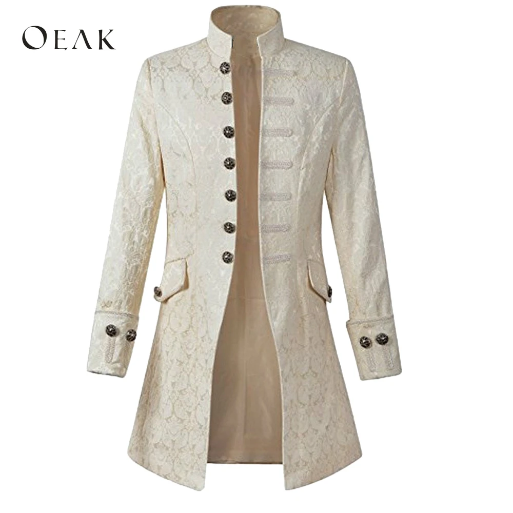 

Oeak Men Suits For Wedding Mens Blazer Jacket Gothic Blazer Vintage Male Male Suit Hosting Costumes Fashion steampunk men