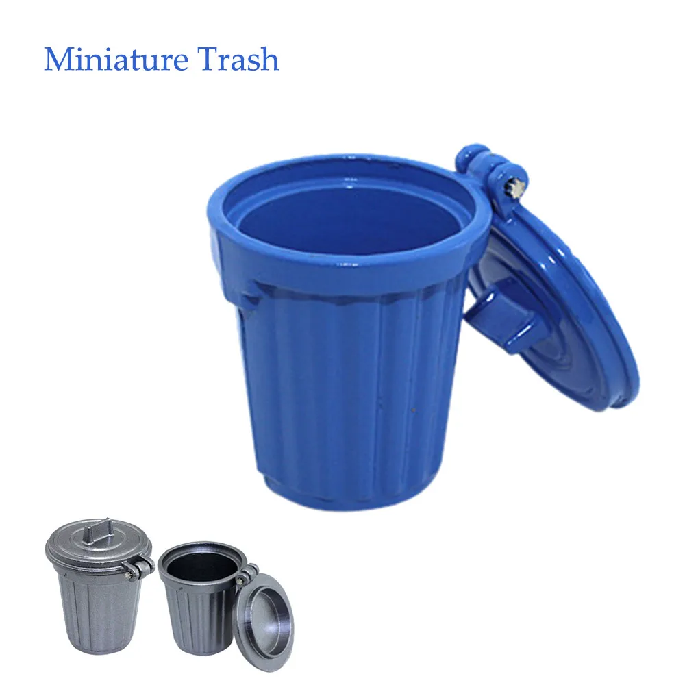 

1/12 Miniature Dollhouse Accessories Mini Garbage Trash Can Decoration Gift Toy Garbage Bin for Dolls House Miniature Accessory