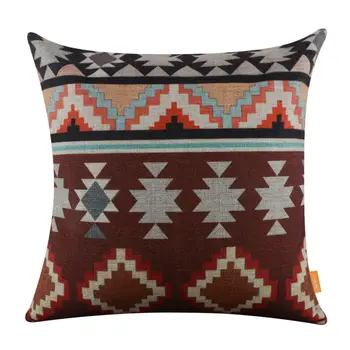 

LINKWELL 45x45cm Classic Ethnic African Style Burlap Cushion Covers Pillowcase Home Decor Sofa Decor Ikat Pattern