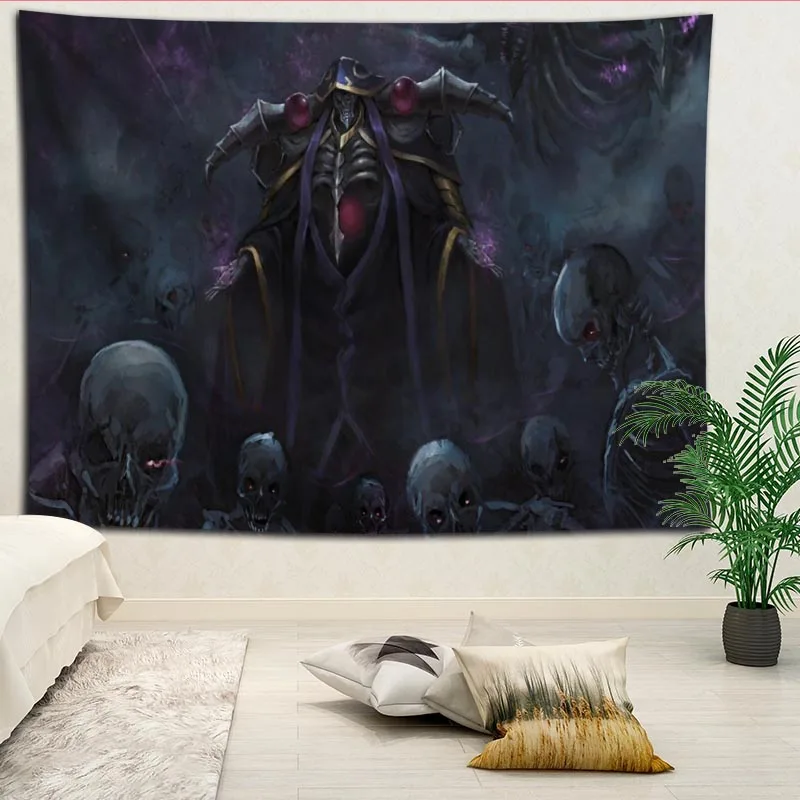

New arrival custom Overlord printing tapestry More Size home living room bedroom decorative wall blanket