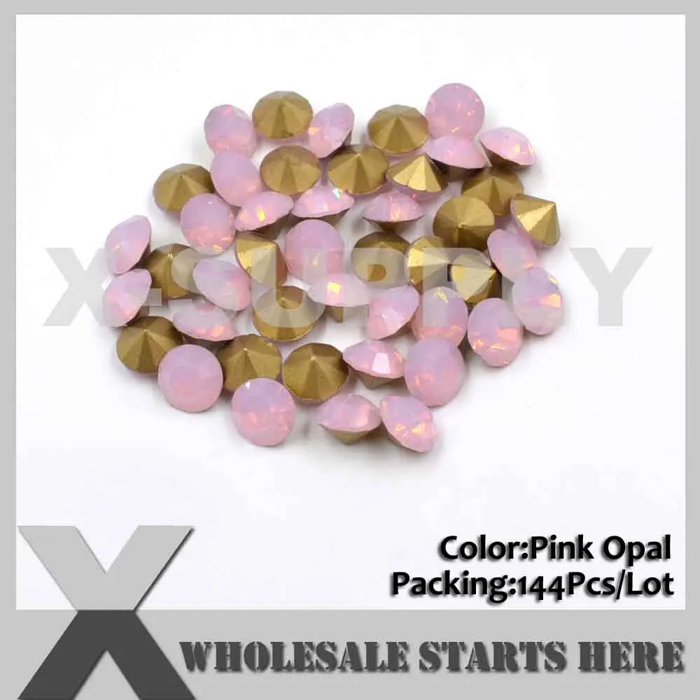 HX) ss29, ss38, ss45 Свободные Стразы Chaton, острый задник, используется для металлических настроек, чашки цепи, смешанные цвета - Цвет: Pink Opal