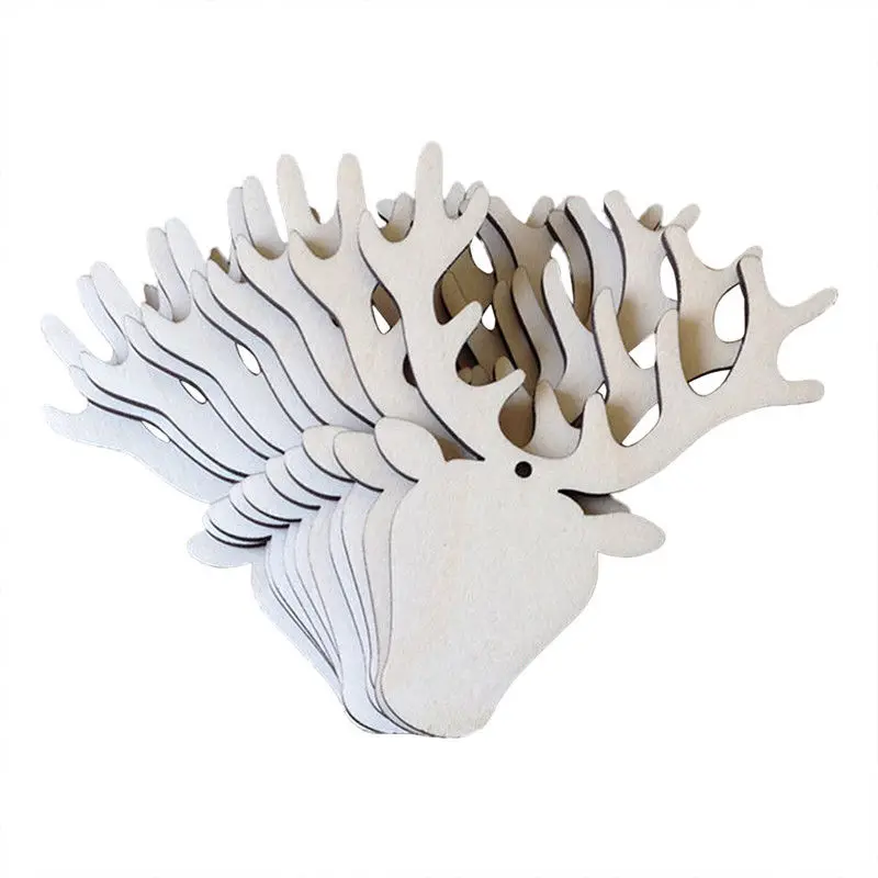 10pcs/Lot Carved Wood Snowflake Christmas Tree Hanging Ornament Tag Xmas Christmas Party Room DIY Craft Decor