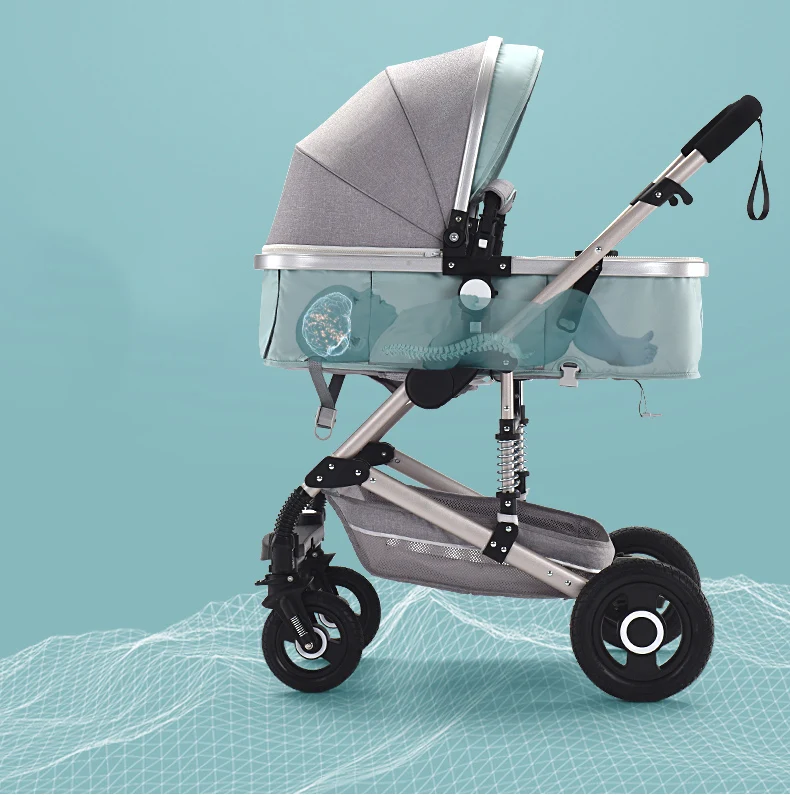 Top Baby carriage stroller 2 in 1/3 in 1 Multi-functional can sit High landscape stroller Two-way shock folding stroller Free shipping 8