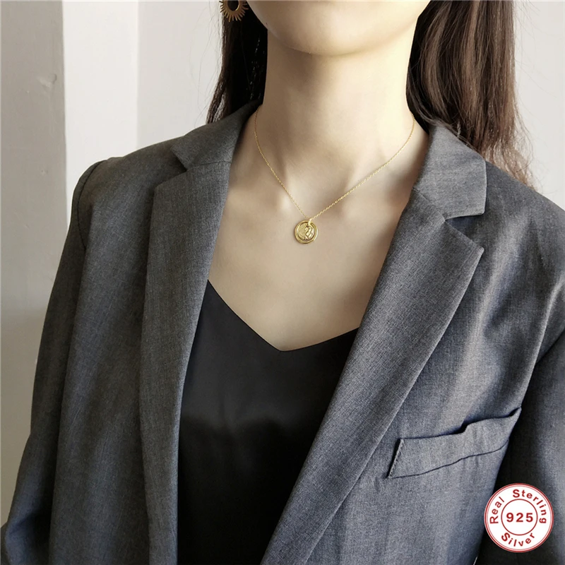 

BOAKO 925 sterling silver Eternal love gold pendant necklace seas run dry rocks crumble creative neckalce for women jewelry B3