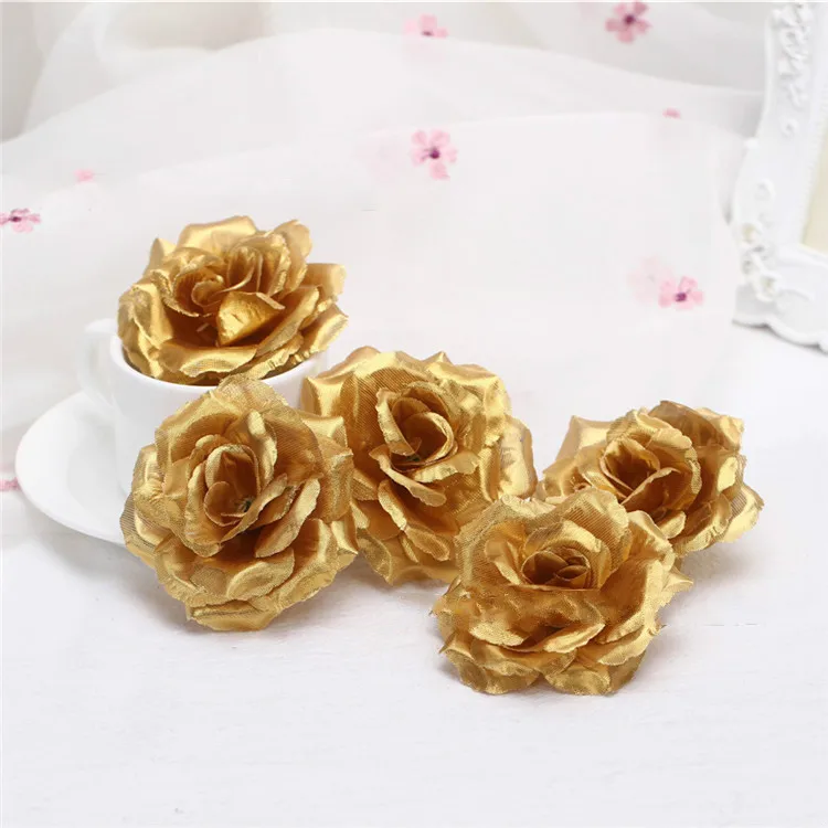 

100pcs 8cm Colorful Artificial Rose Silk Flower Heads Decorative Flowers for Wedding Home Party Banquet Decoration Fake Flower