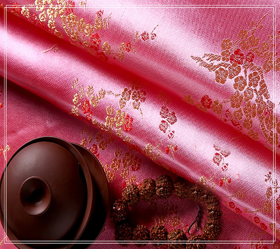 

Plum Blossom style Brocade Fabric Damask Jacquard Apparel Costume Upholstery Furnishing Curtain DIY Clothing Material BY meter