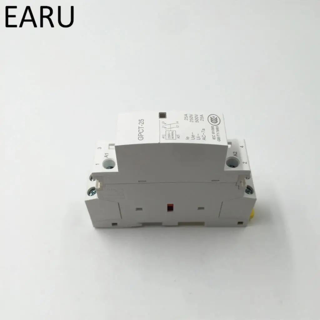 GPCT1 2P 16A 25A 220 В/230 В 50/60 Гц din рейка Ac контактор для дома 2NO домашнего