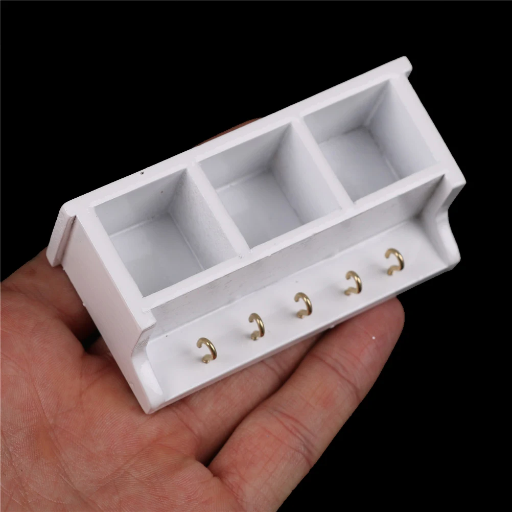 New Arrivals 1 12 Dollhouse Miniature Kitchen Wood Wall Rack White 1 12 Doll House Decoration